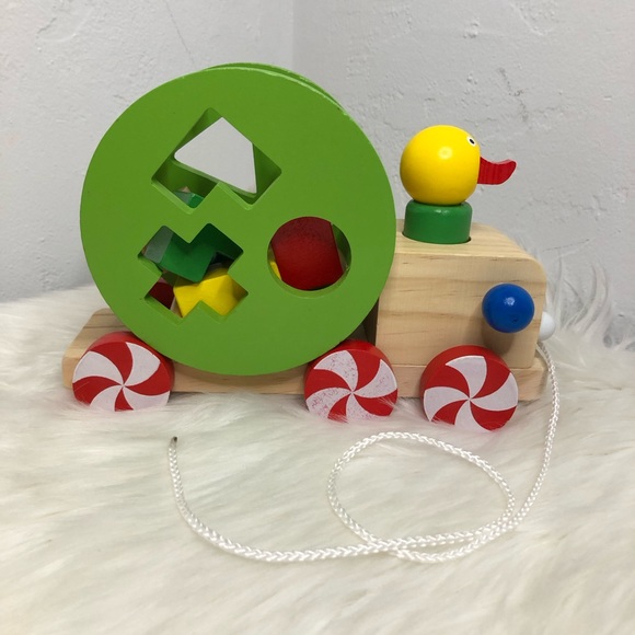 Shape Sorting Wooden Pull Toy Educational Toy Montessori Inspired - Picture 4 of 7